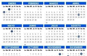 Calendario laboral 2025 festivos en Madrid
