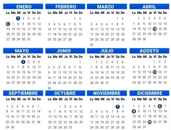 Calendario laboral Madrid 2025 - Días festivos en Madrid 2025